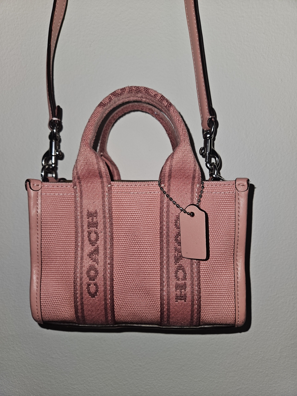Coach Pink Canvas Mini Tote Bag